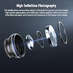 NEEWER 2 en 1 Kit d'objectif pour smartphone, 0.75x Angle large 2X Lentille de téléphone Macro Compatible avec iPhone Samsung Android Cellphone, Détachable HD Filtre avec 17mm à 37mm Anneau d'adaptateur & Adaptateur de filtres, LS-60