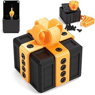 La boîte à farces avec doigt d'honneur - Défi hilarant de la vis et boîte cadeau agaçante imprimée en 3D, boîte cadeau amusante et originale avec un jouet farce à l'interrupteur à doigt (Noir)