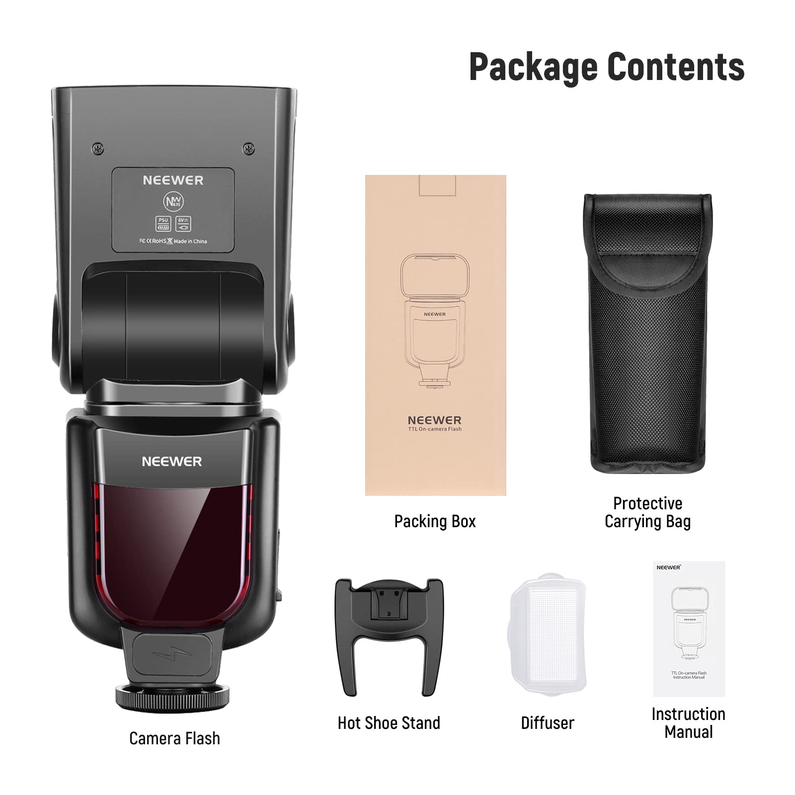 NEEWER NW635 TTL GN58 Camera Speedlite Flash Compatible avec Sony MI Hot Shoe Mirrorless Cameras A9 A7RIV/III/II A7III/II A7SII A6600 A6500 A6400 A6300 A6000 A99II A77II RX10II/III/IV