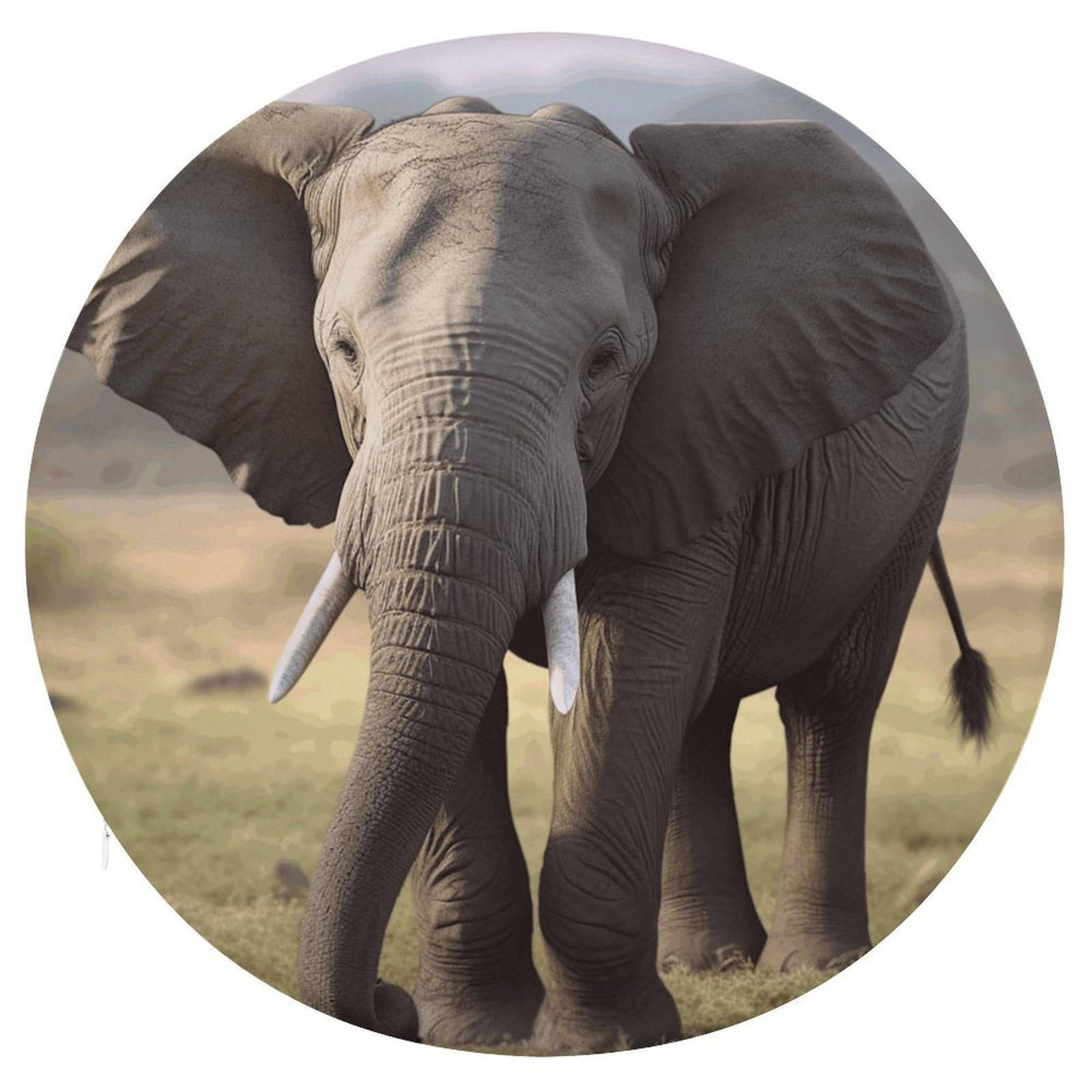 Wsoihfec Style Big Ears Elephant Seat Cushion Round Chair Pad