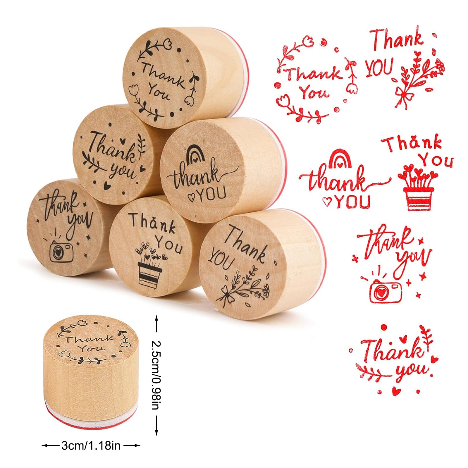 7 Timbri In Legno Per Ceramica | Forme Fiori E Cuore | Per Decorazione Argilla E Scrapbooking | Fai Da Te