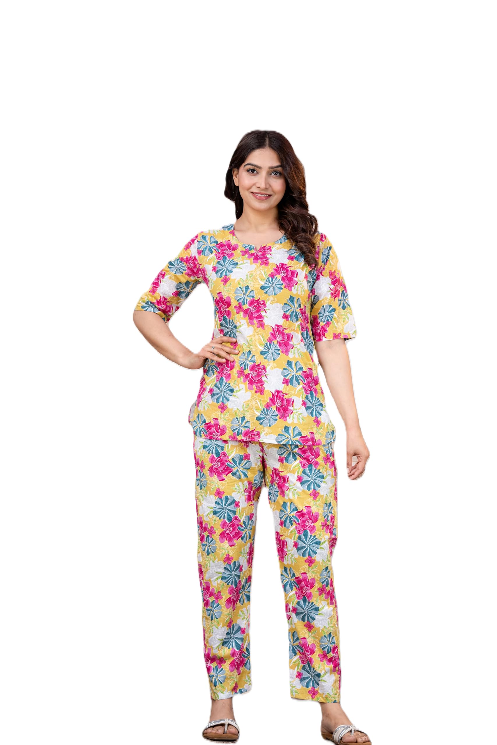 wanrip Women & Girl's Cotton Night Suit | Soft Breathable Nightwear for Women Comfortable Lounge Wear Sleepwear Set for Girls Ladies Skin Friendly Smooth Fabric-picture-58