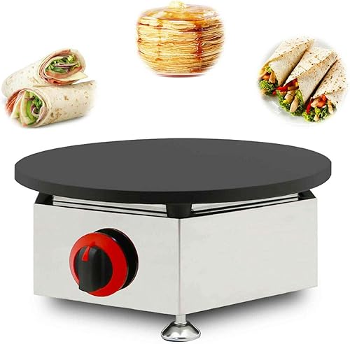 Miniatura 6 de Máquina comercial para hacer crepas de gas, control de temperatura ajustable, mini máquina de panqueques de acero inoxidable, plancha de encimera de