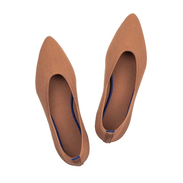 Frank Mully Womens Pointed Toe Flats Knit Dress Shoes Comfort Women Shoes Slip On Shoes for Woman Classic