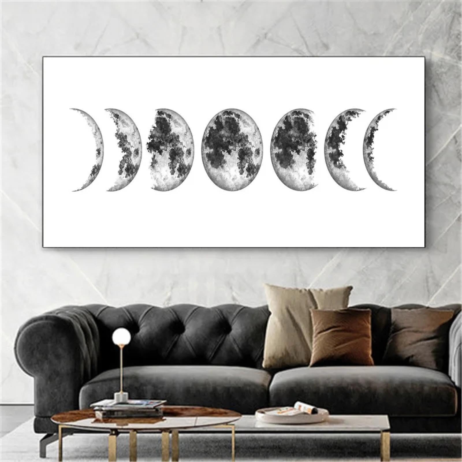 Art abstrait moderne éclipse lunaire phase de lune déco murale - 8