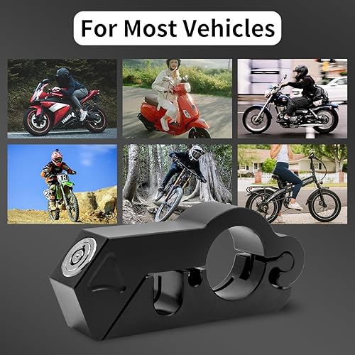 Miniatura 6 de Combo de bloqueo de casco de motocicleta y manillar, bloqueo de freno antirrobo para manillares de 1.3 a 1.5 pulgadas de diámetro, todo triciclo