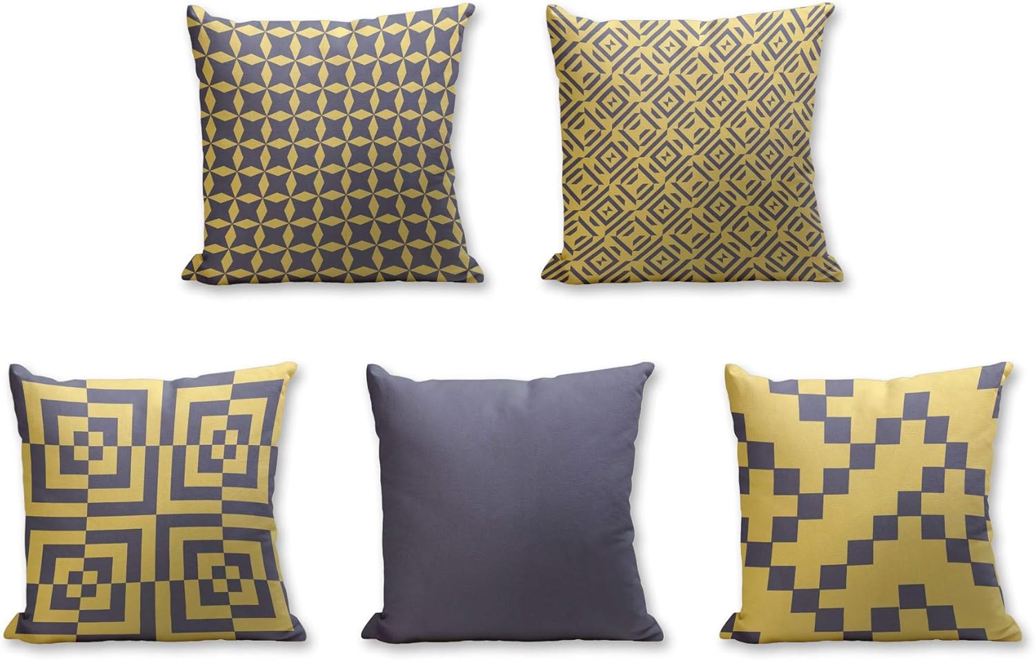 Bonamaison Decorative Cushion Cover Set, Cotton, Multicolor, 45x45 cm, 45 x 45 cm (Pack of 5) - Image 5