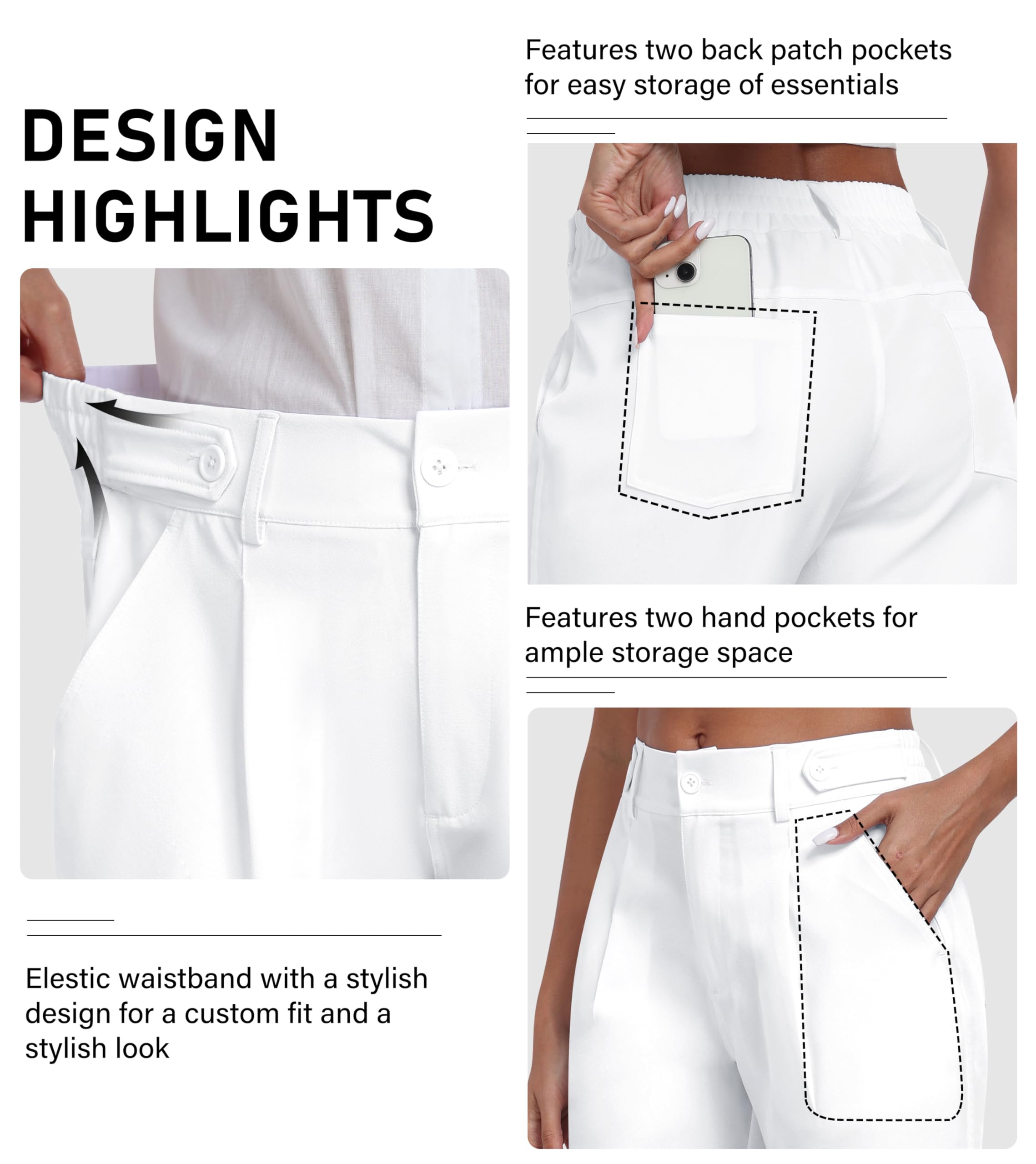 MoFiz Pantaloncini Donna Estivi Shorts Eleganti Lavoro Ufficio Pantaloni Corti Elastico in Vita Shorts Bermuda Casual con 4 Tasche