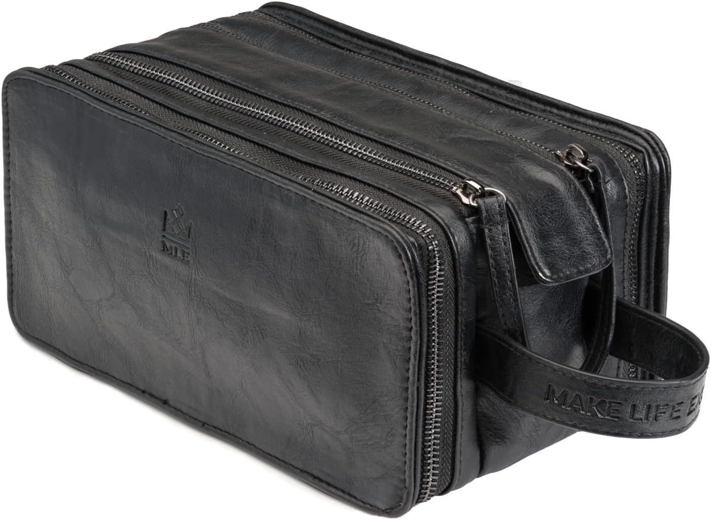 Leather Toiletry Bag for Men, Gift For Men, Mens PU Leather Shaving Bag, Leather Dopp Kit for Men, Toiletry Bag, Mens Travel Toiletry Bag, Hygiene & Grooming Kit Organizer, Cruelty-Free Leather