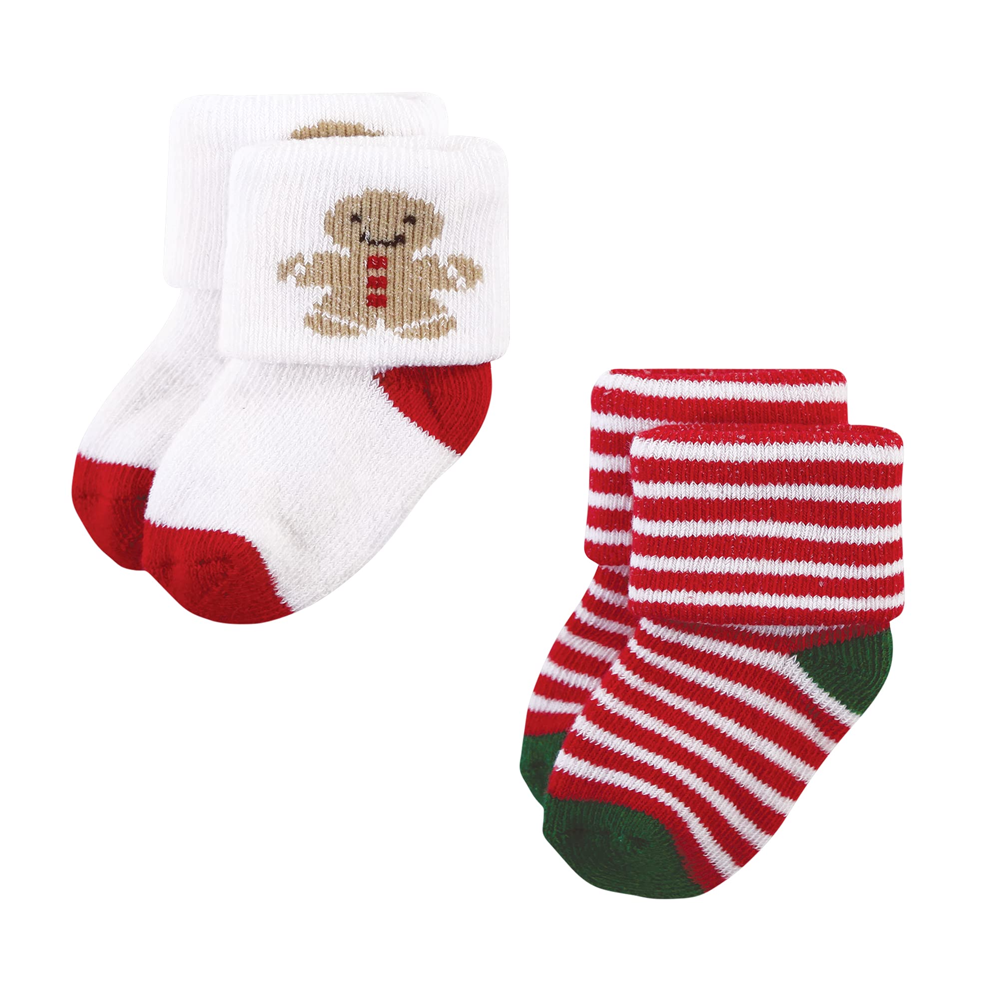Hudson baby Cotton Rich Newborn and Terry Socks Calcetines Unisex de algodón para recién Nacido y Rizo, días de Navidad, Meses, (12 Days of Christmas), 12-24 Months (Pack Bebés