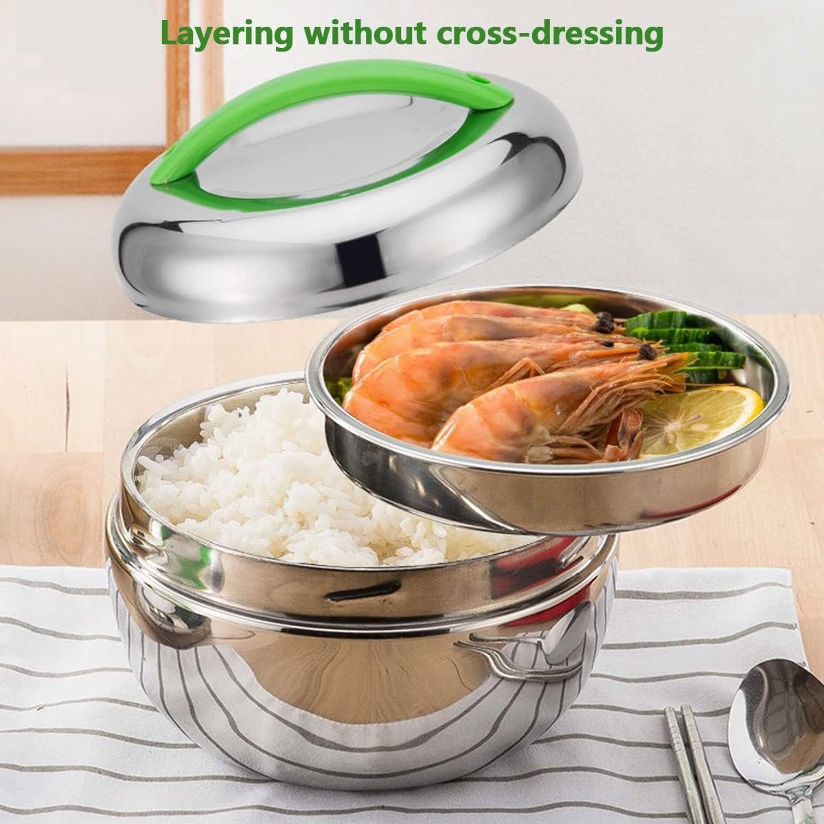 LIYJTK Lunch Bento Box,800ML Stainless Steel Thermal Lunch Container Portable Insulated Container for Office Workers Thermal Container Hot Food Container