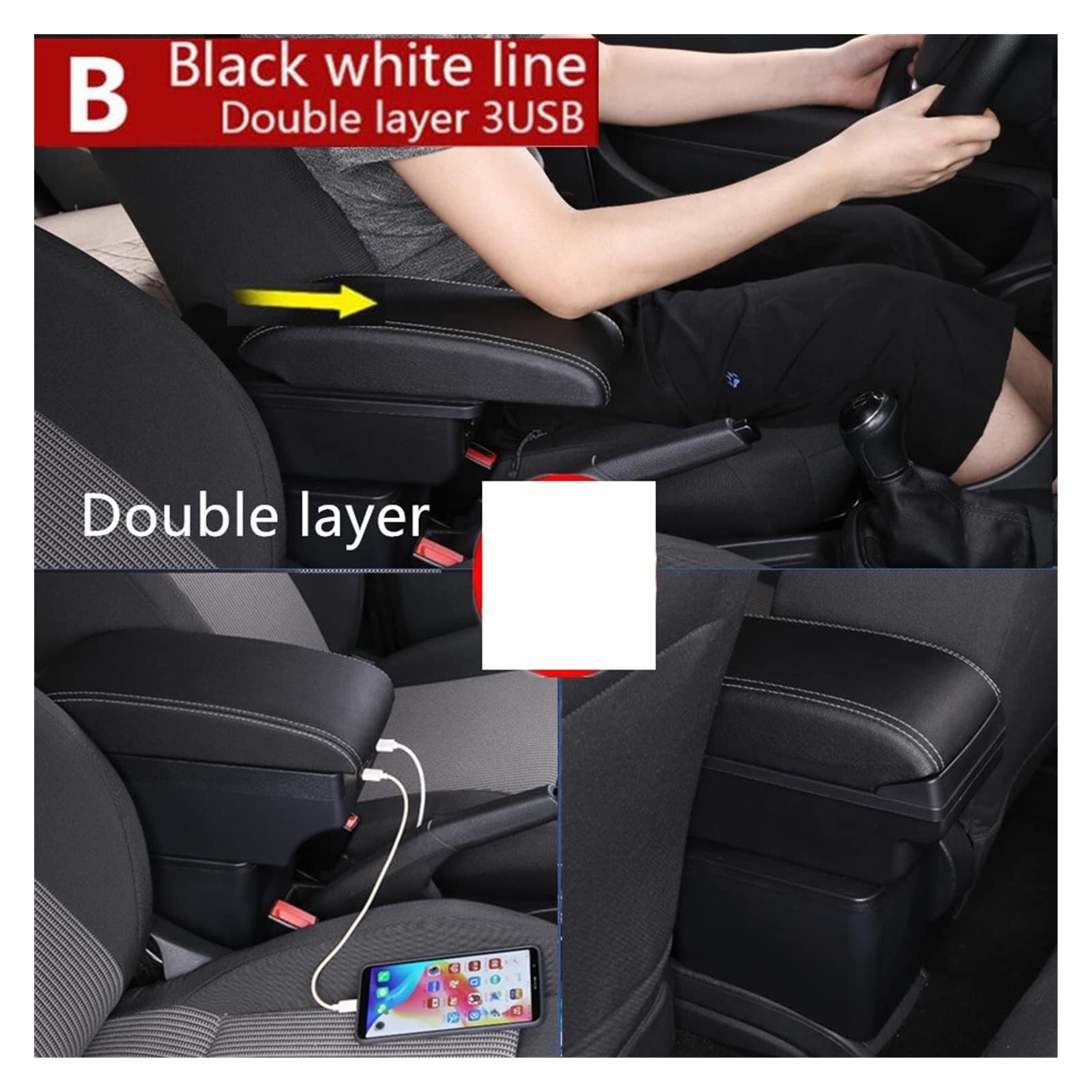 Amazon.co.jp: 車用アームレスト コンソール フィアット500用 