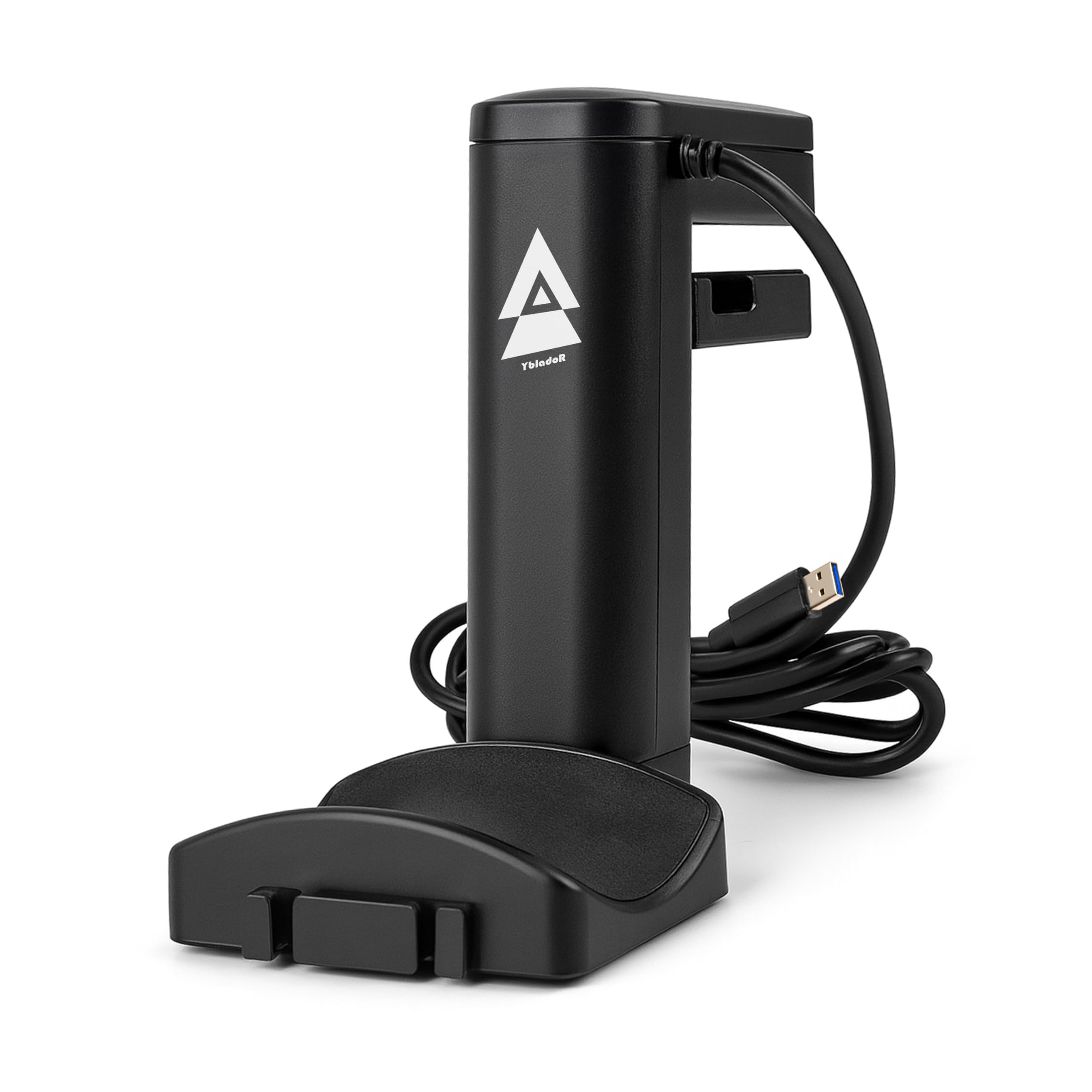 Desktop Headphone Holder with Space-Saving Hook - 3-in-1 Headphone Stand Station with USB and Card Reader