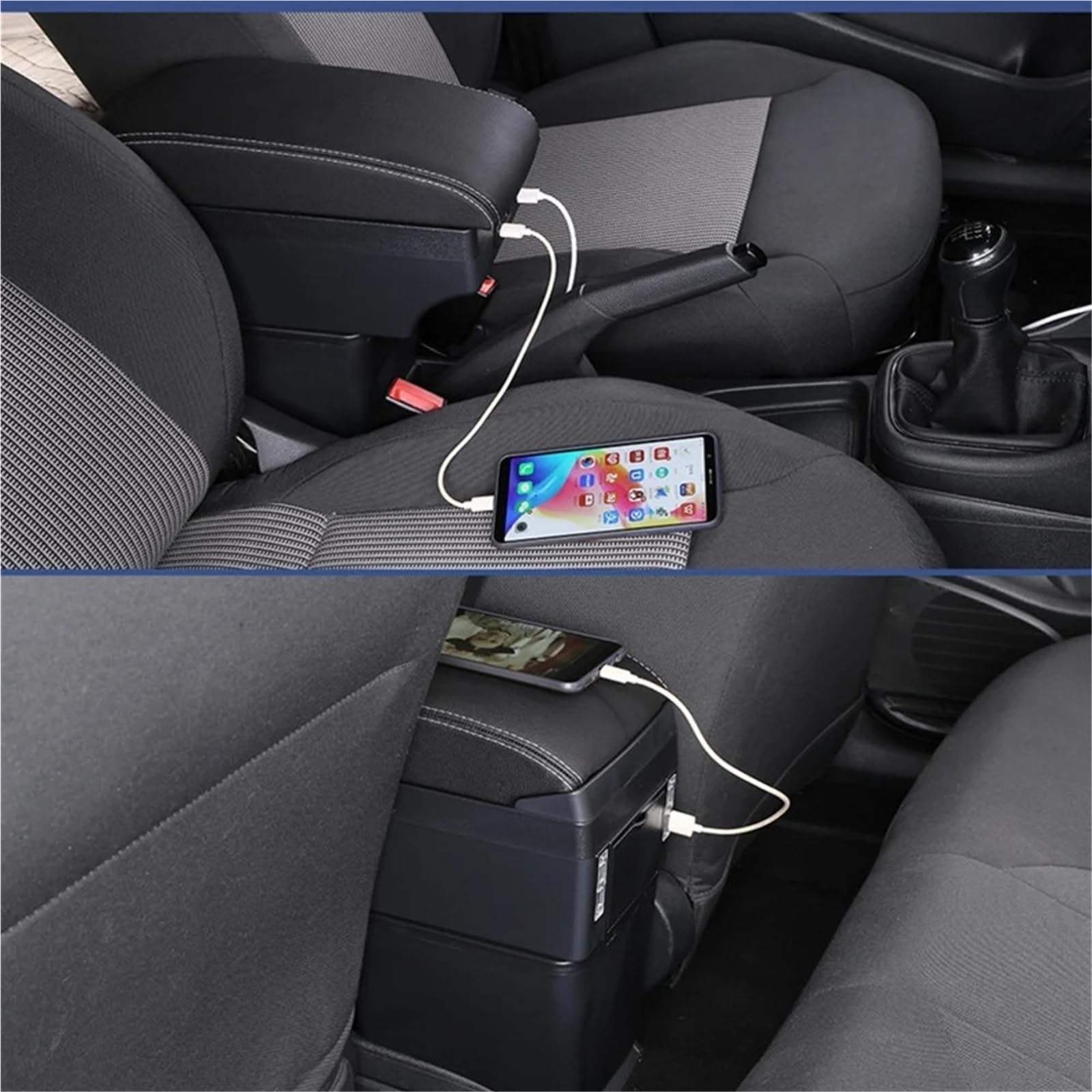 Accoudoir Central Accoudoir Pour Toyota IST Boîte Rangement Pour Console Centrale Voiture Accessoires Modification Avec Porte-gobelet Port USB