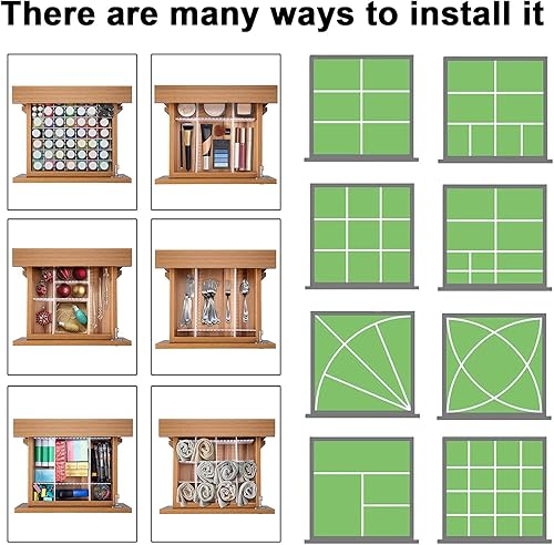 Miniatura 6 de 12 separadores de cajones ajustables de 0.1 pulgadas de grosor, separadores de rejilla de 15.7 x 2.8 in, organizador de plástico separador para