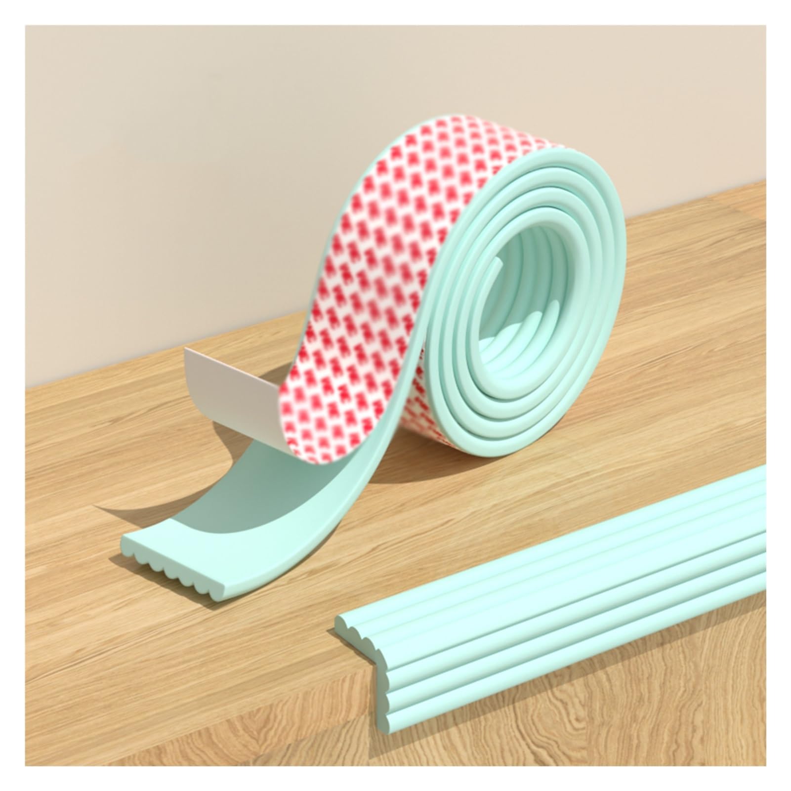 Protections d'angle pour meubles - Rembourrage en mousse souple - Pour tables et bureaux - Sécurité enfant pour bords tranchants (vert, 1 pièce)