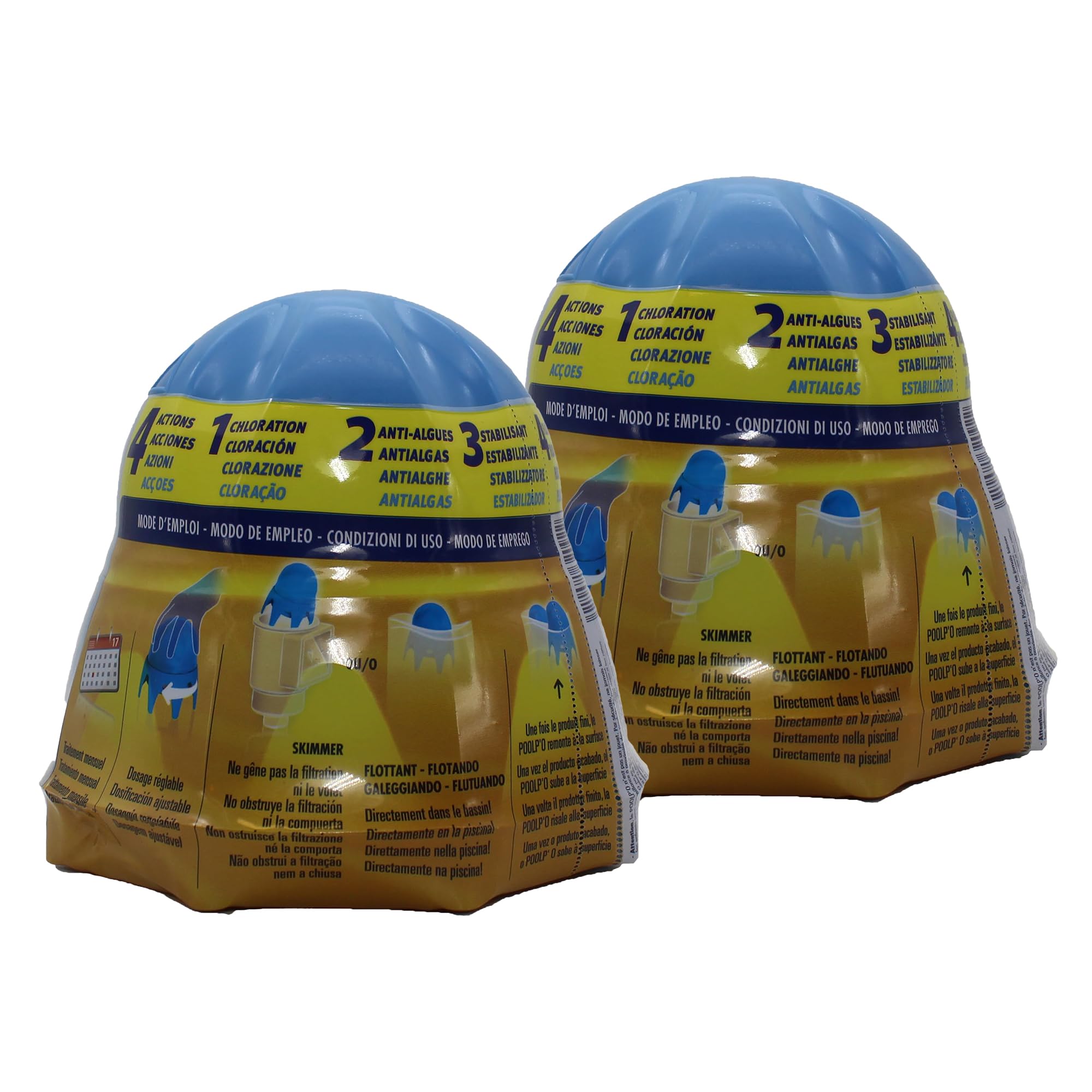 Gre 08012L Poolp'o pour piscines 0-10 m3, traitement mensuel tout en un 250 grammes - 2 pièces