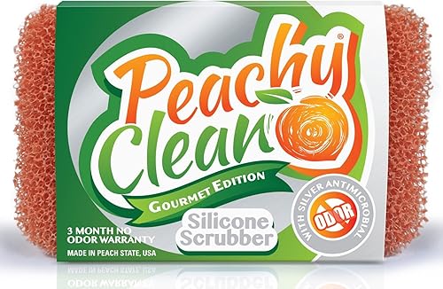Lavador antimicrobial Gourmet por Peachy Clean de silicona con fresca fragancia a durazno