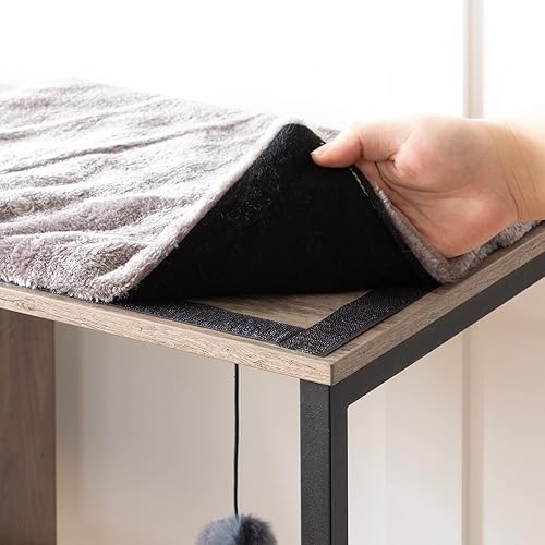 Miniatura 6 de HOOBRO Árbol de madera para gatos, torre versátil para gatos con poste rascador, hamaca para gatos y cuencos de comida, casa para mascotas de 4