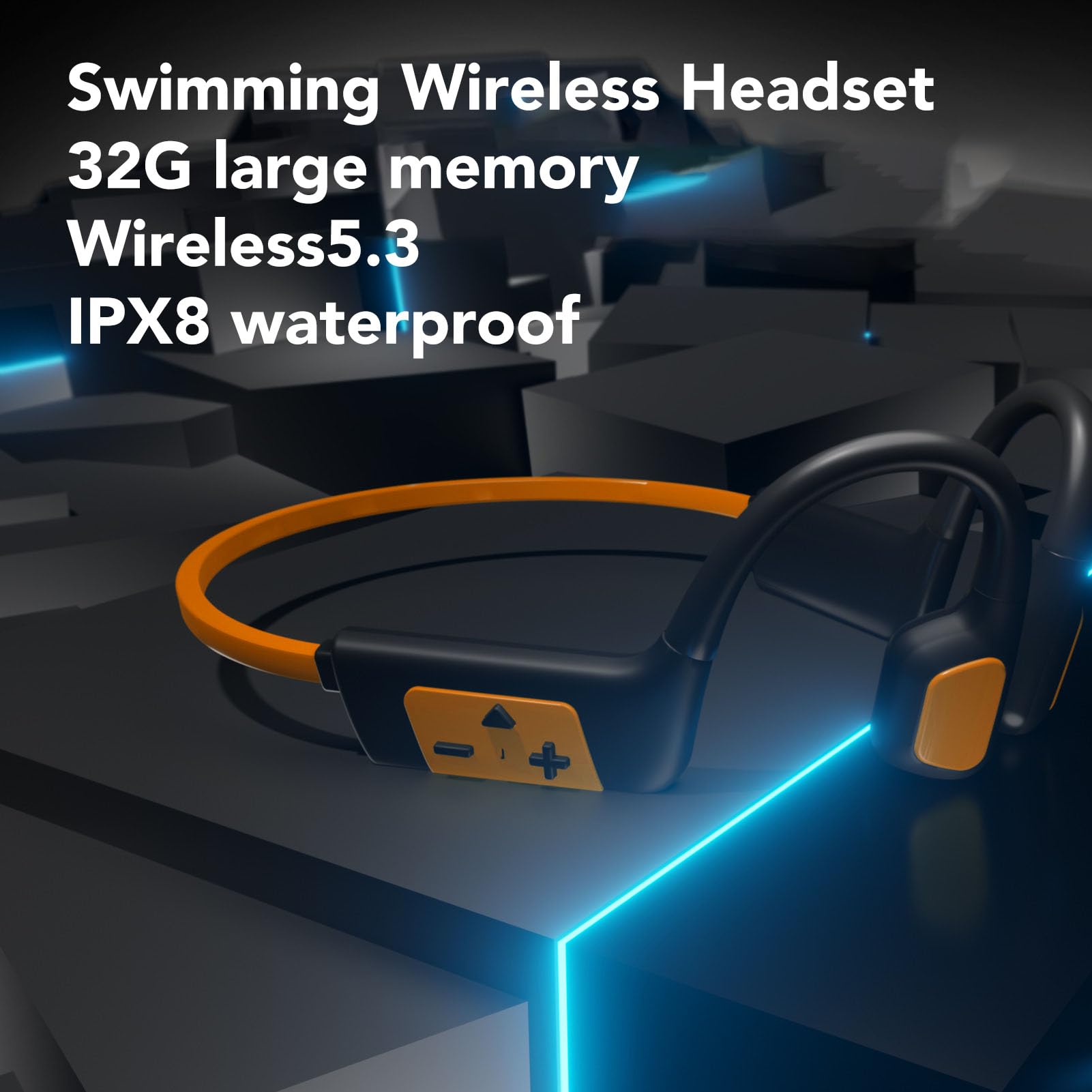 Lazmin112 Cuffie a Conduzione Ossea, Cuffie Bluetooth a Orecchio Aperto, Cuffie Sportive Impermeabili IPX8, Auricolari Wireless per Corsa Ciclismo Passeggiate Escursioni Guida Allenamenti