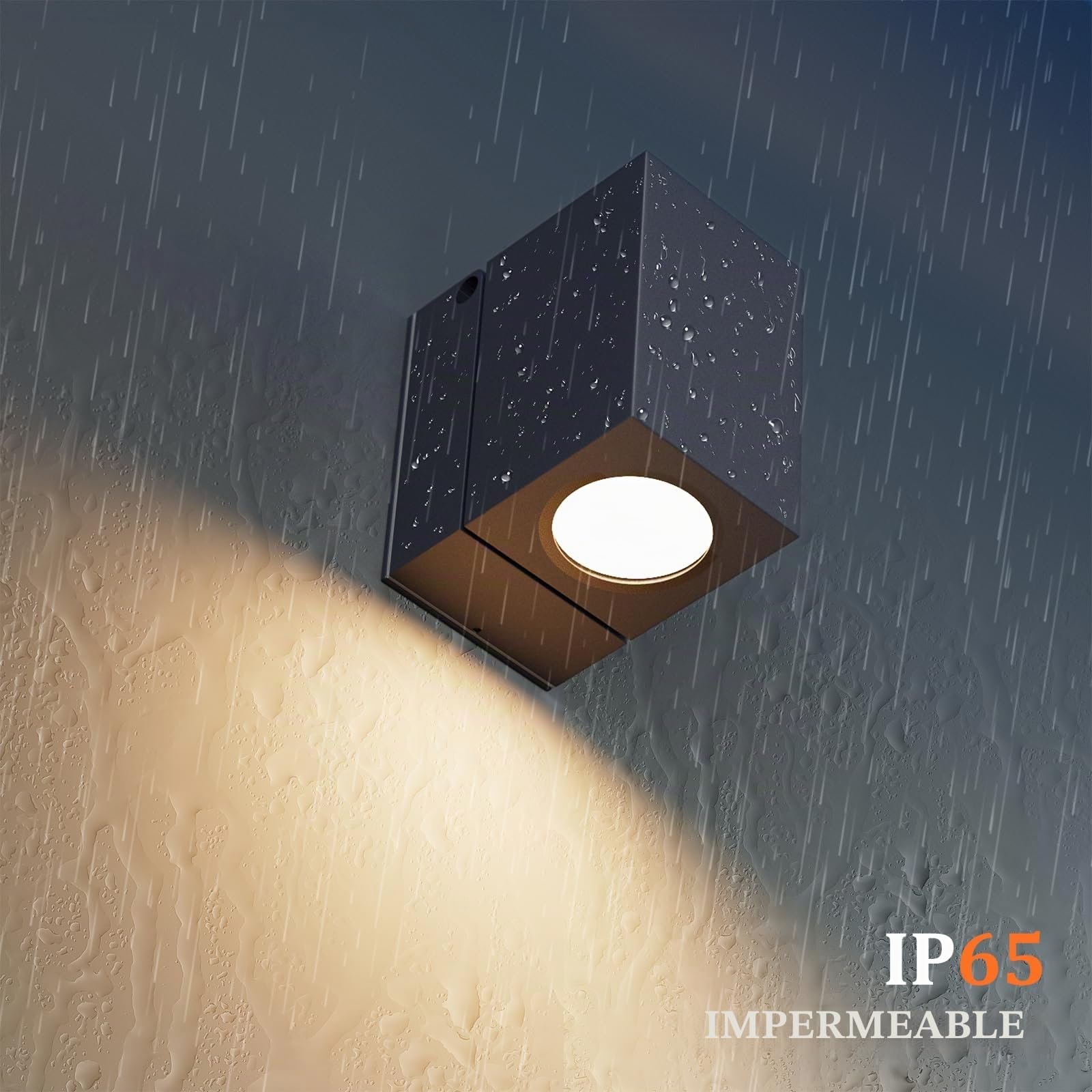 Aipsun 2 PCS LED Lámpara de Pared Interior/Exterior,IP65 Impermeable Apliques de Pared exterior Lámparas de pared de aluminio GU10/90 grados giratorias, casquillo GU10 sin bombilla,Antracita