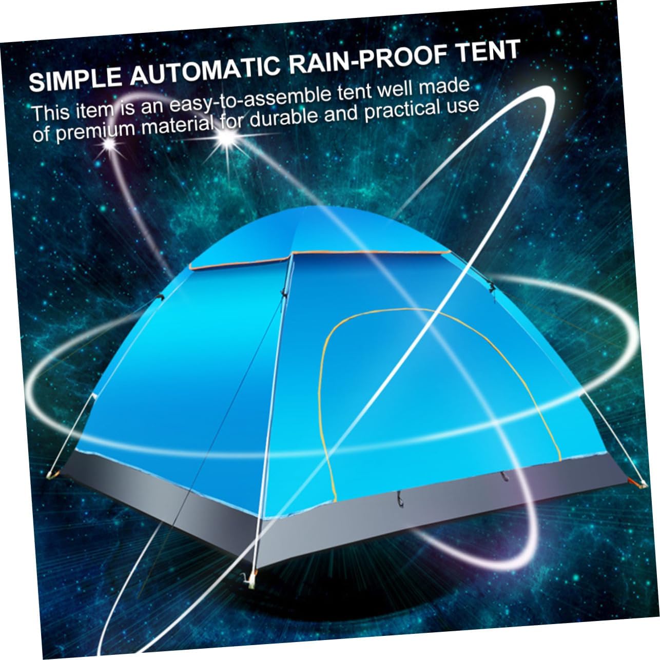 POPETPOP Simple Portable Rainproof Camping Tent for People Breathable Sun Shelter for Beach and Outdoor Activities Easy Setup Blue Tent