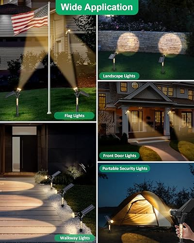 Miniatura 9 de XMCOSY+ Focos solares para exteriores, luces solares ajustables para exteriores, impermeables, todo en 1, focos solares para paisaje, luz de pared,
