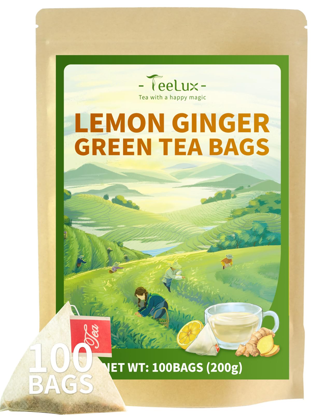 TeeLux Dandelion Leaf & Root Tea Bags 100 Count, Vegan, Rich Flavor, Premium Dandelion Tea, Natural Caffeine Free Herbal Tea — view 15