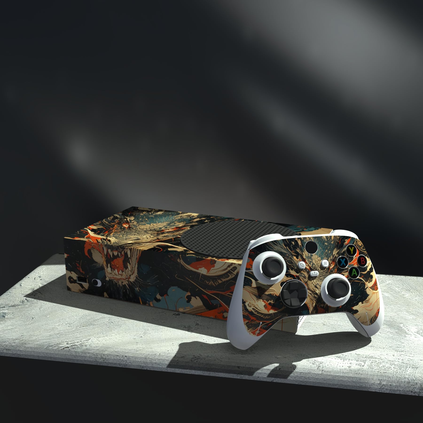 PlayVital Autocollant Protection pour Xbox Series S Sticker Manette Skin pour Xbox Series S Accessoires Console-Dragon Fureur
