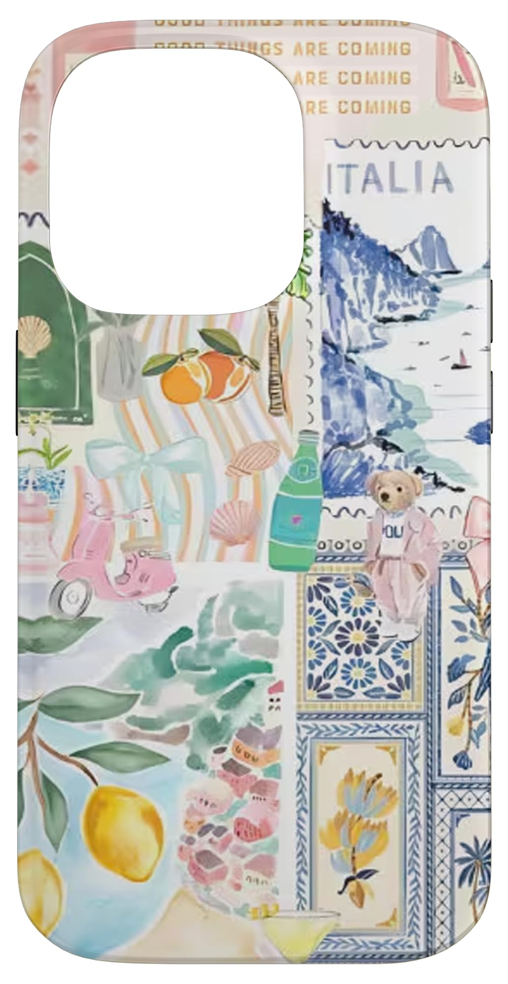 Coquette Italian Summer Collage Coastal Italy Beachy Lemon Case for iPhone 14 Pro