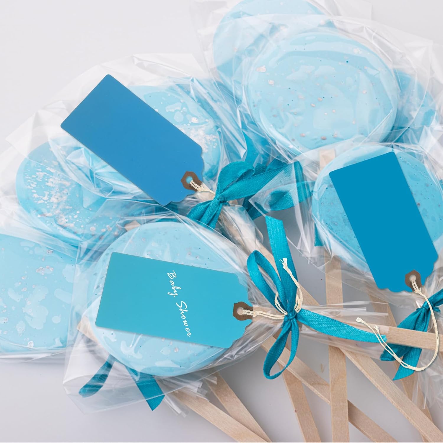 Outus 60 Pcs Blank Large Paper Gift Tags, Gradient Blue, 4 3/4" X 2 3/8" image 5