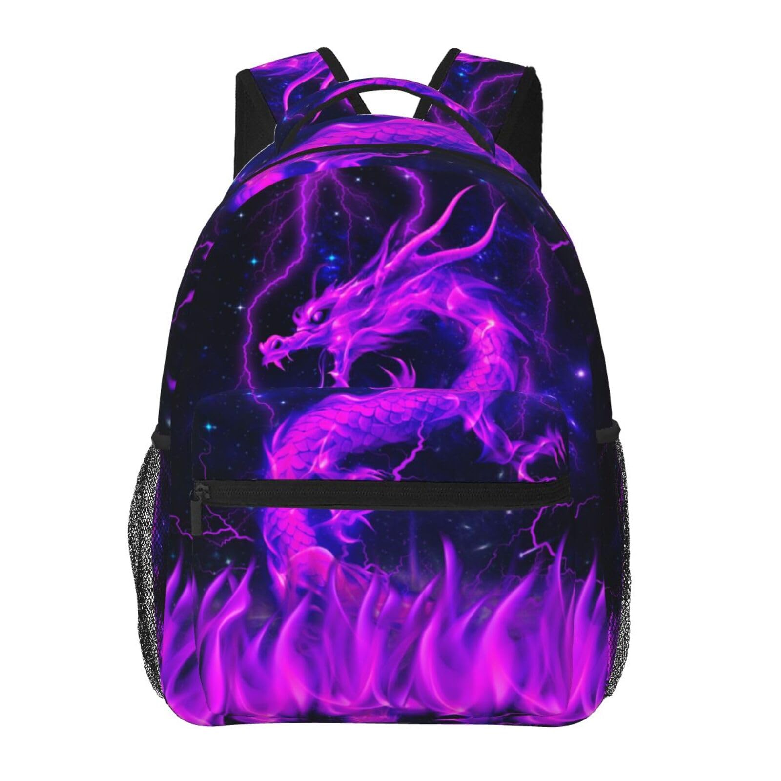 Giwawa Purple Dragon Backpack for Girls Cool Lighting Bookbags for 2nd 3rd 4th 5th 6th Grade Boys Kids Animal Backpacks Back to School Gifts