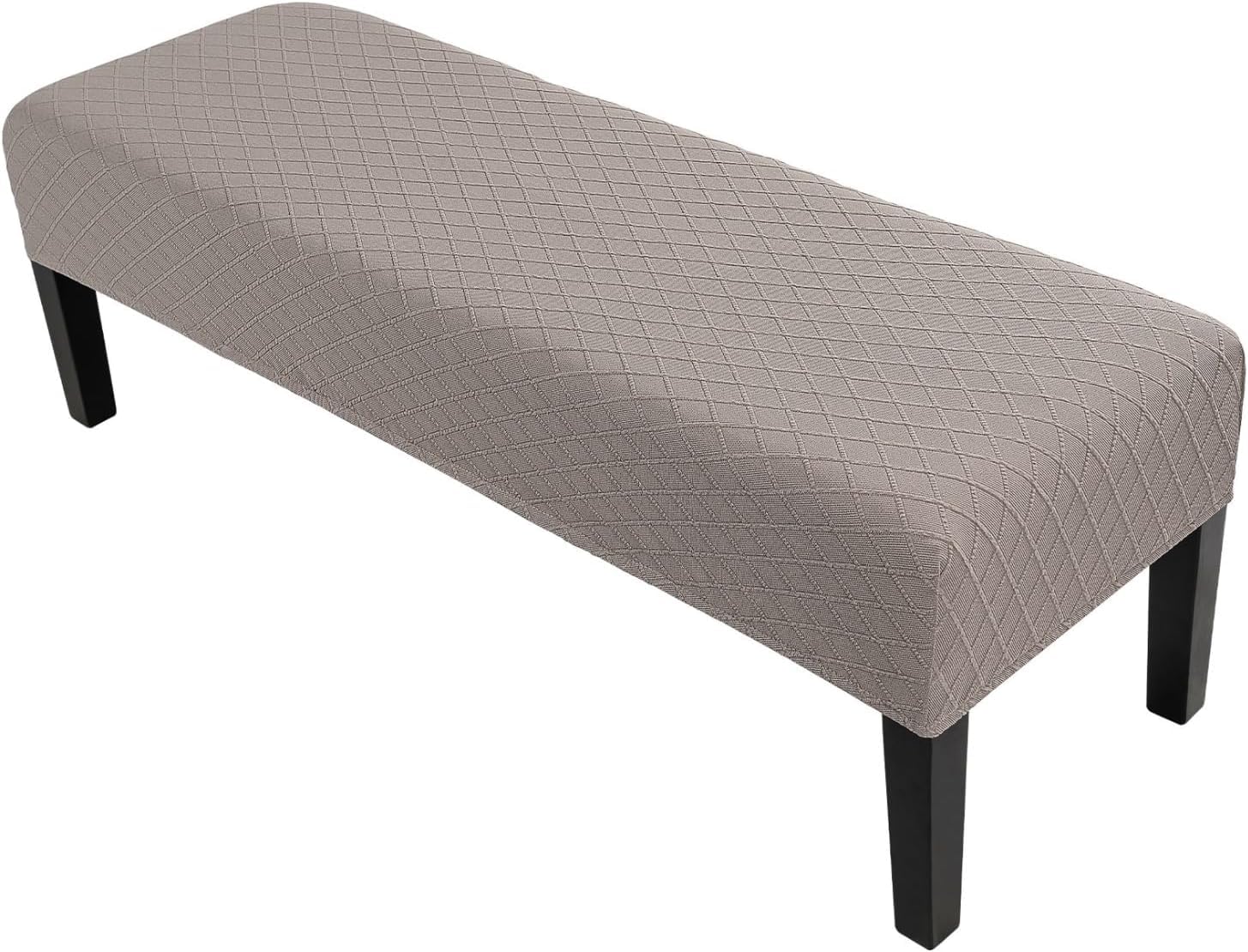 SearchI Dining Bench Cover, Stretch Washable Long Bench Seat Covers, Rectangle Dining Table Bench Slipover for Dining Room, Living Room, Kitchen(Taupe Jacquard)
