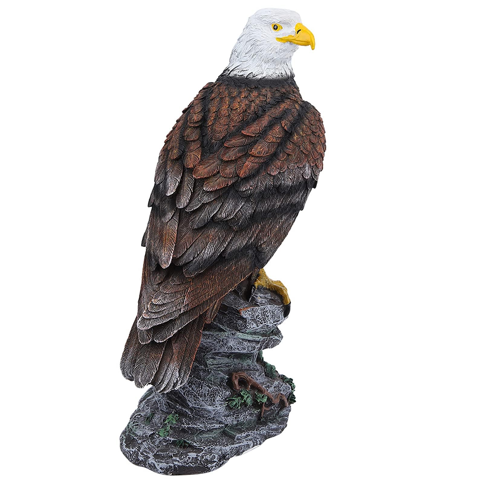Ejoyous Estatua Decorativa de Águila para Jardín, Escultura Ahuyentadora de Pájaros en Resina, Figura Ornamental para Balcón, Terraza y Casa