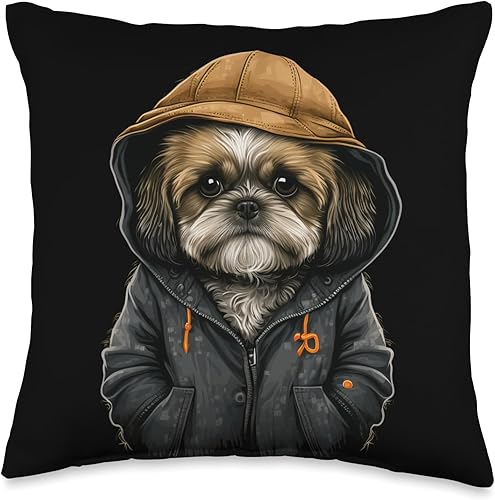 Shih Tzu lover apparel for Shih Tzu owner Cute Dog on Shih Tzu Lover - Almohada de 16 x 16 pulgadas, multicolor