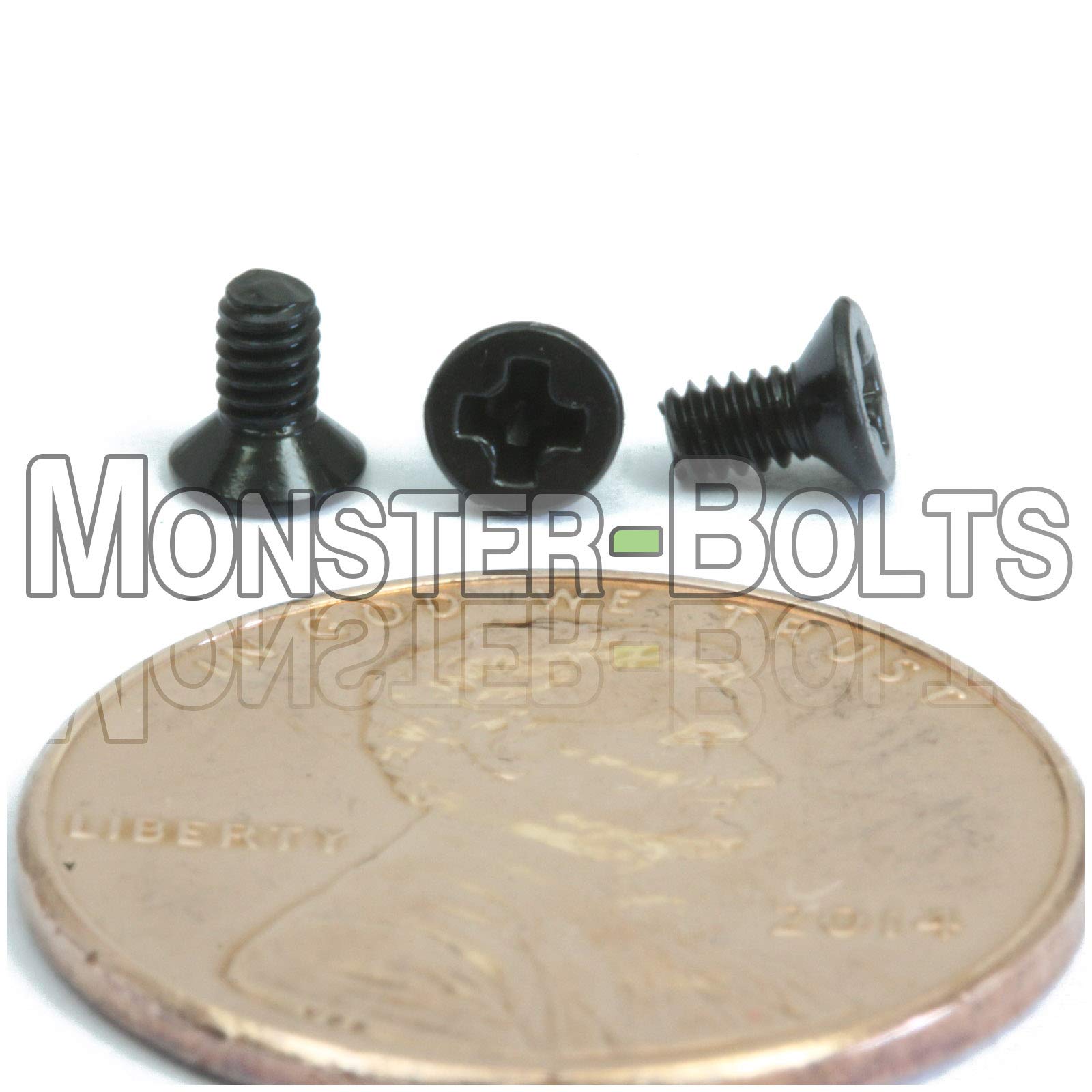 MonsterBolts - M2 x 4mm Phillips Flat Head, DIN 965, Alloy Steel