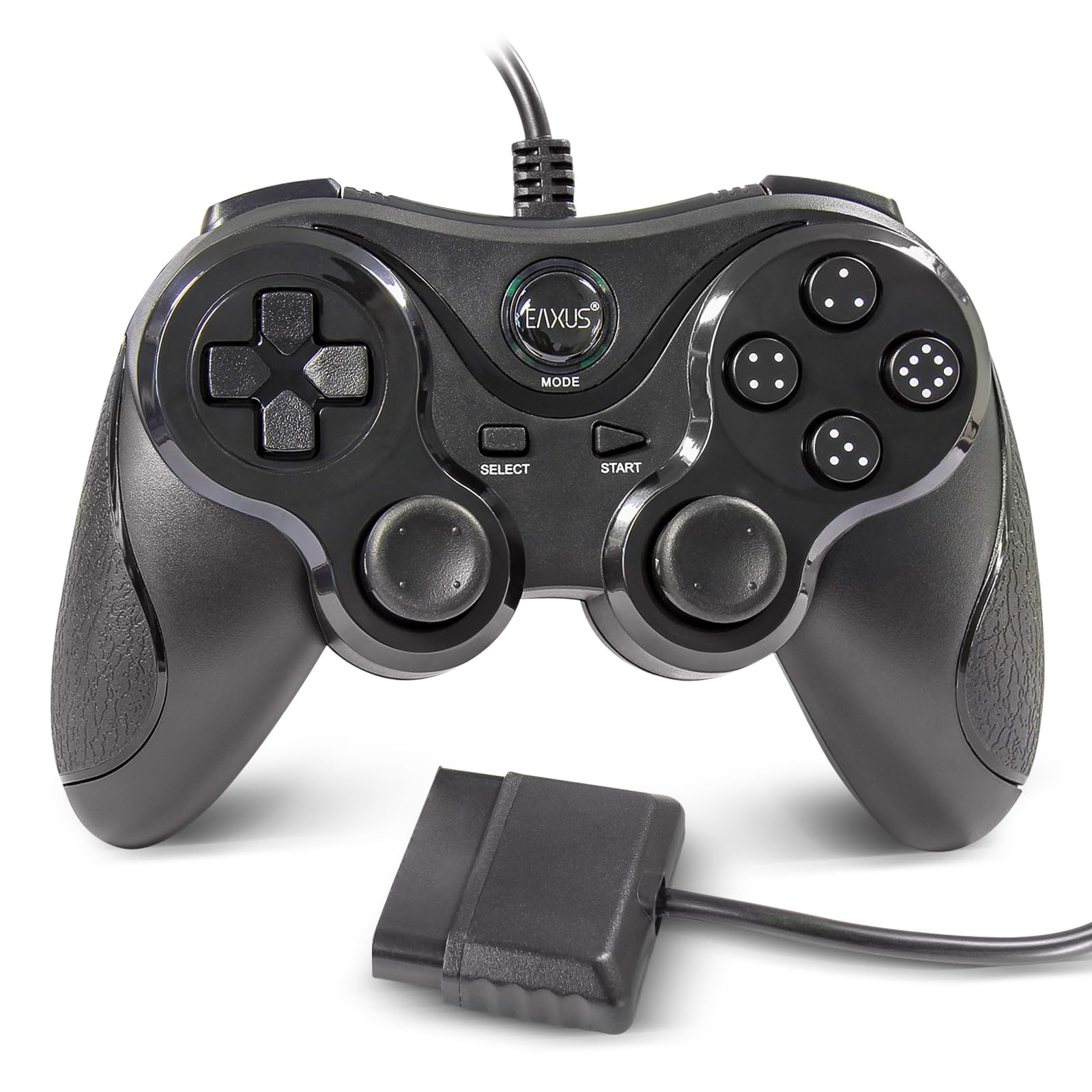 Eaxus® PS2 and PS1 Controller - PlayStation DoubleShock with Non-Slip Surface