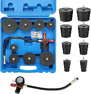 DASBET Turbo System Leakage Tester Kit, Turbo Boost Leak Tester Set with 4 Pairs of Stepped Adapters 1-3/8" to 3-1/2", Turbo Pressure Leakage Tester for Cooling Emissions Exhaust Pipes