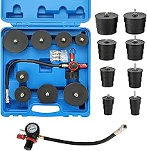 DASBET Turbo System Leakage Tester Kit, Turbo Boost Leak Tester Set with 4 Pairs of Stepped Adapters 1-3/8" to 3-1/2" Turbo Leak Tester with Pressure Gauge for Radiator Cooling Emission Pipes