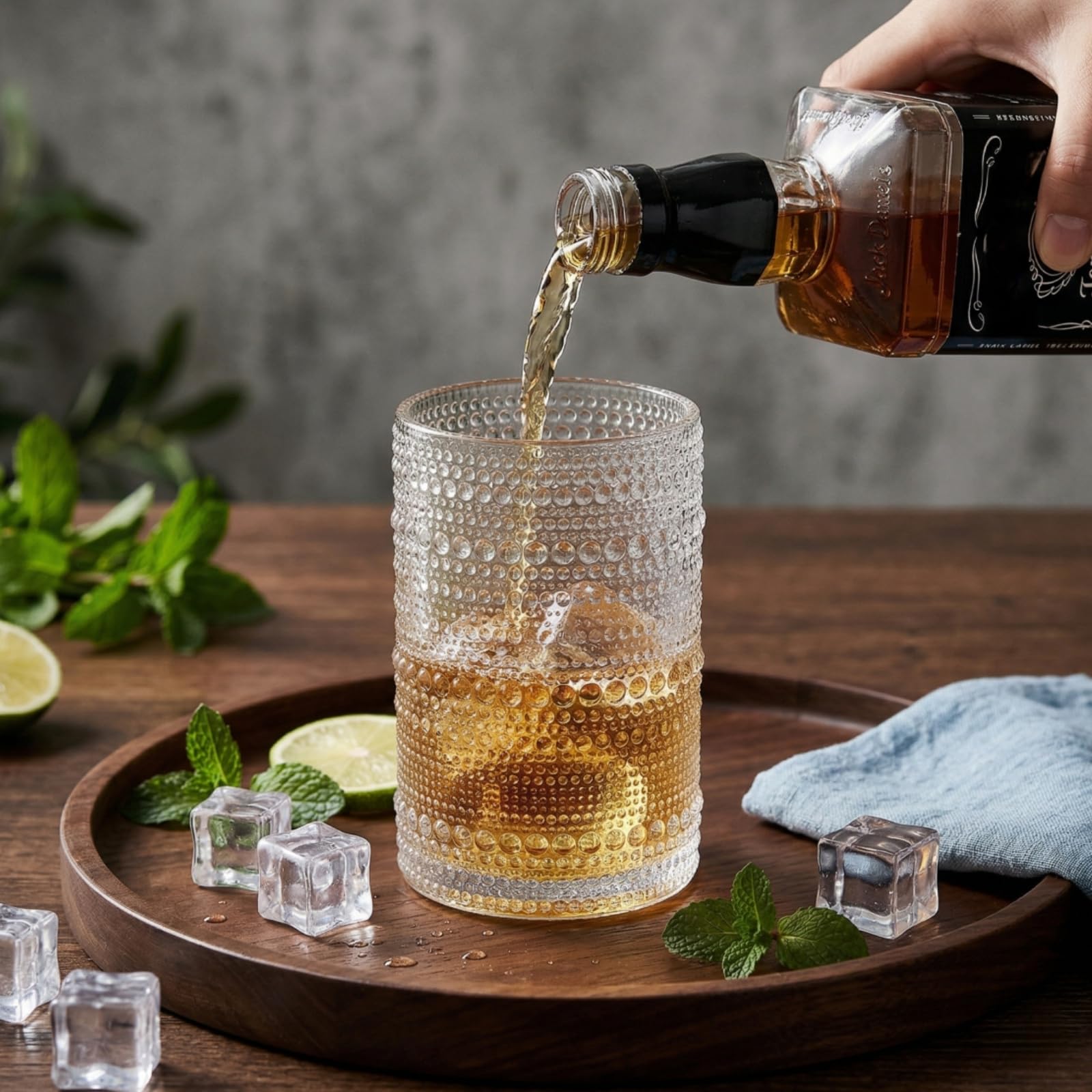 Amazon.com | ZOOFOX Set of 6 Vintage Drinking Glasses, 13 oz Clear