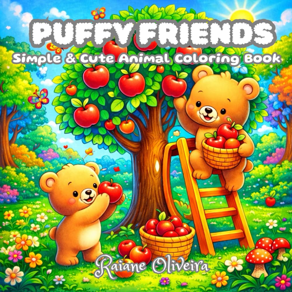 Puffy Friends: Simple & Cute Animal Coloring Book