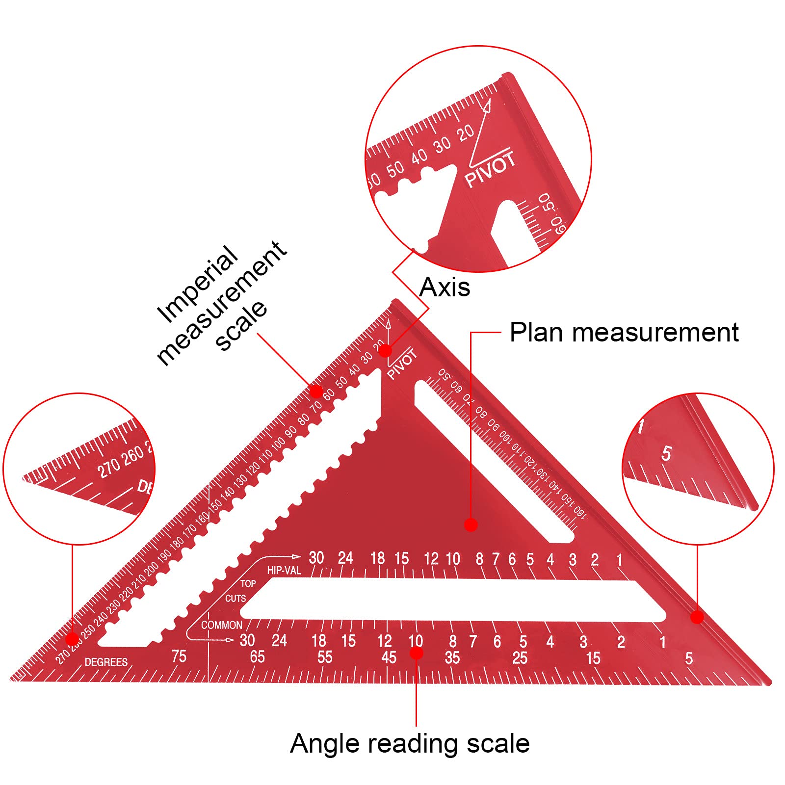 Triangle Ruler - Metric Scale | Aluminum Precision Tool for