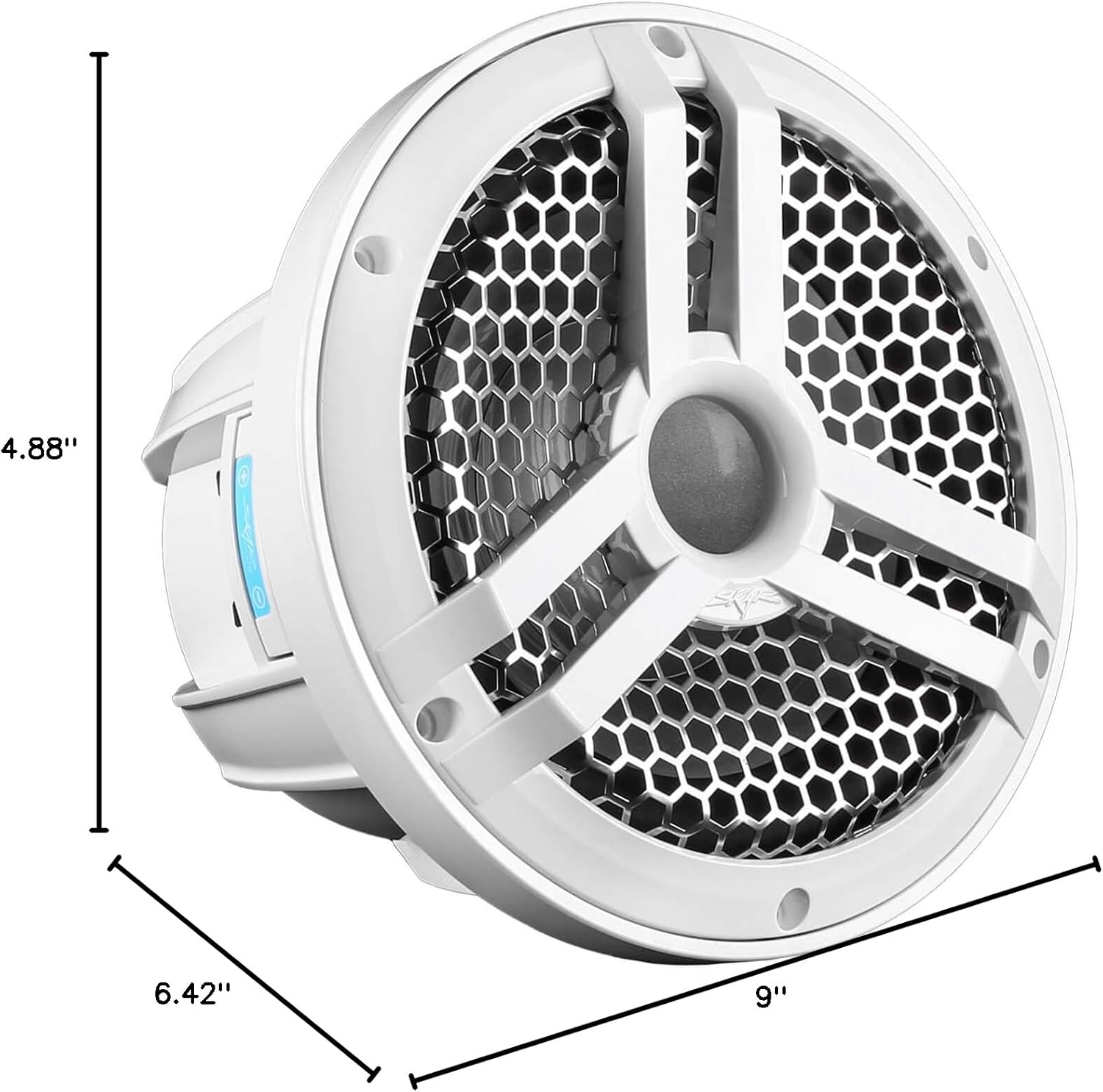 Dimensions diagram for Skar Audio SKM8WD4 subwoofer