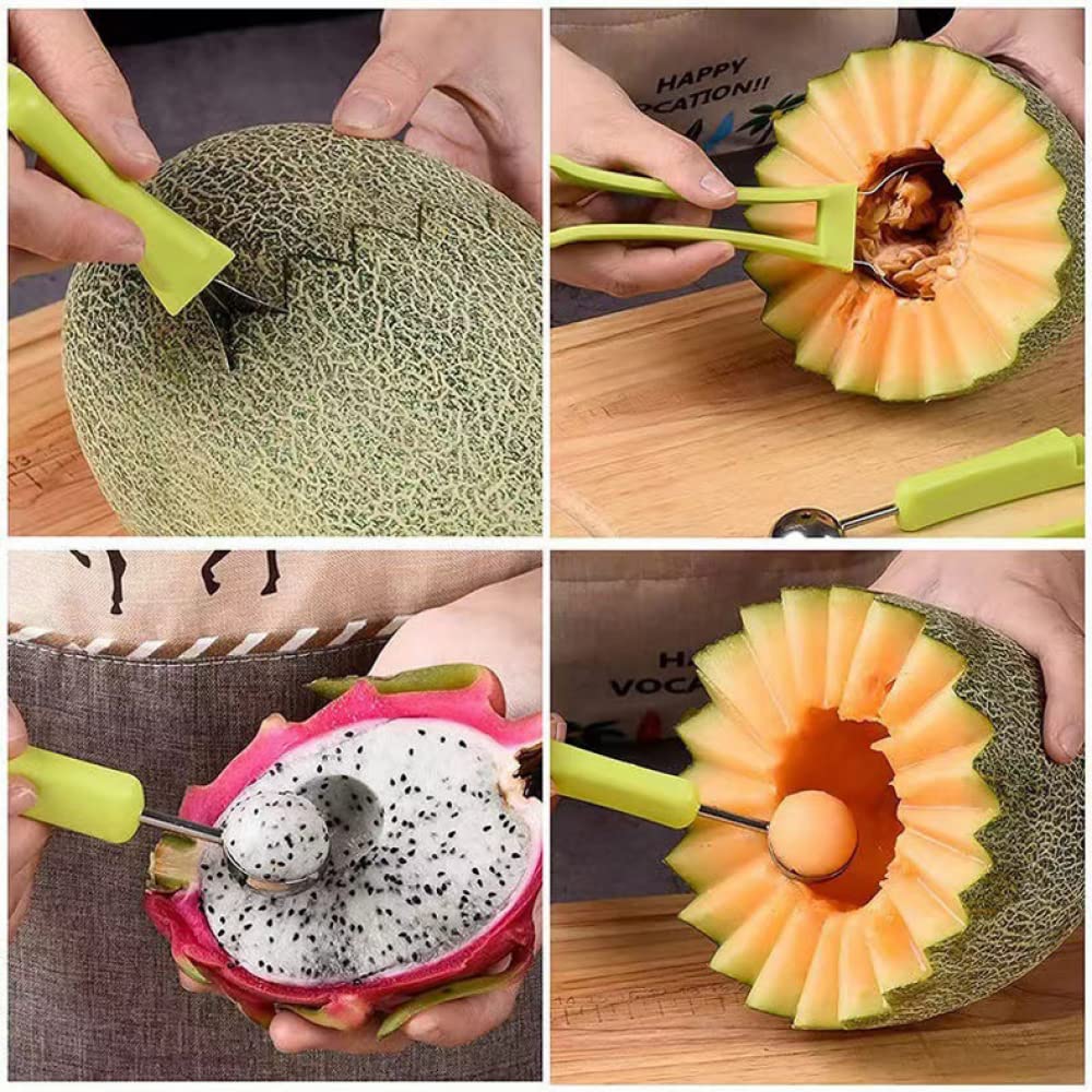 Set 4 Outils Sculpture Fruits Regerly - Acier Inoxydable - Pour Découpe Creative Melon, Pastèque