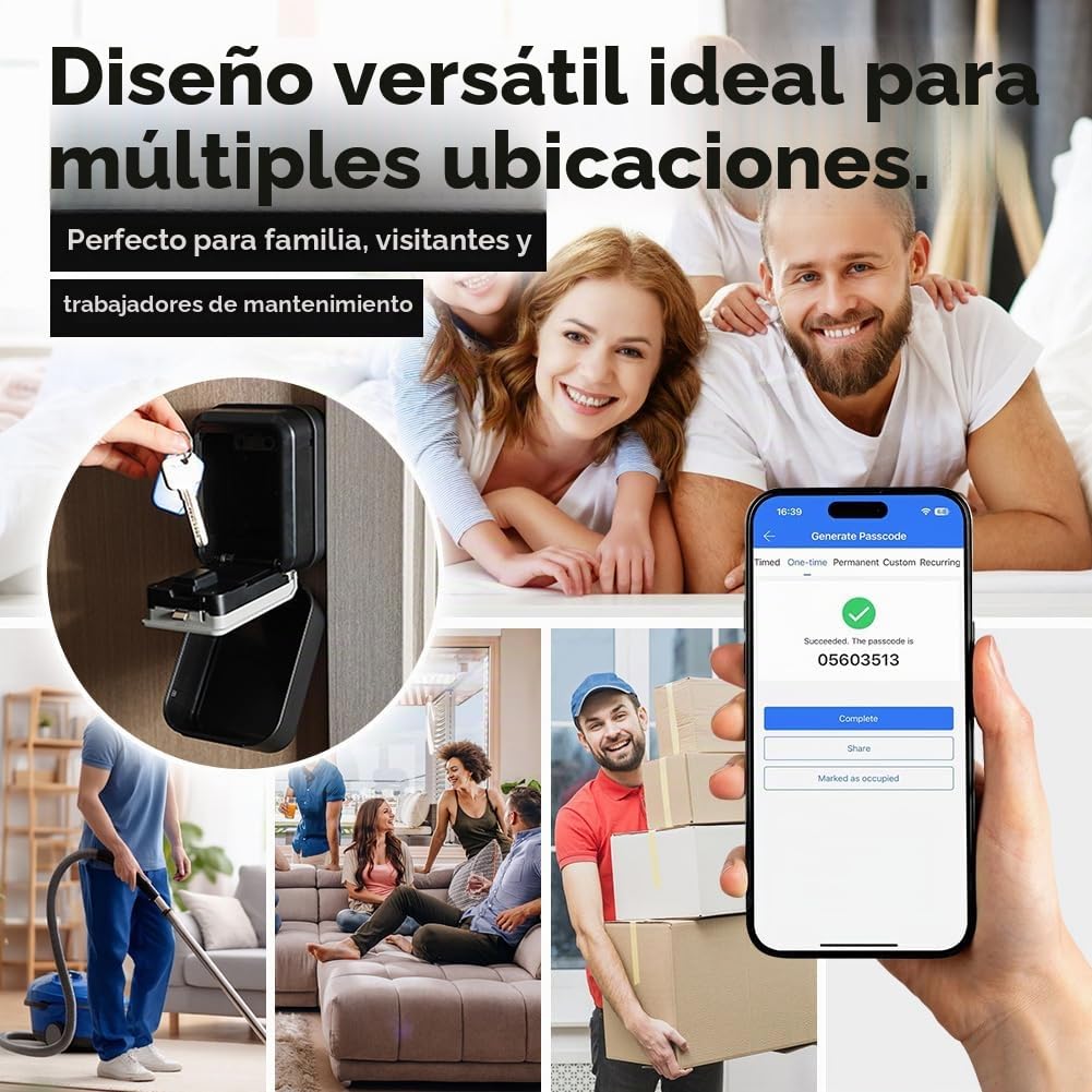 Smart Connected - Caja fuerte para llaves con Bluetooth, compatible con aplicación TTLock y código PIN, caja fuerte digital para llaves, caja fuerte para llaves, caja de seguridad inteligente, para