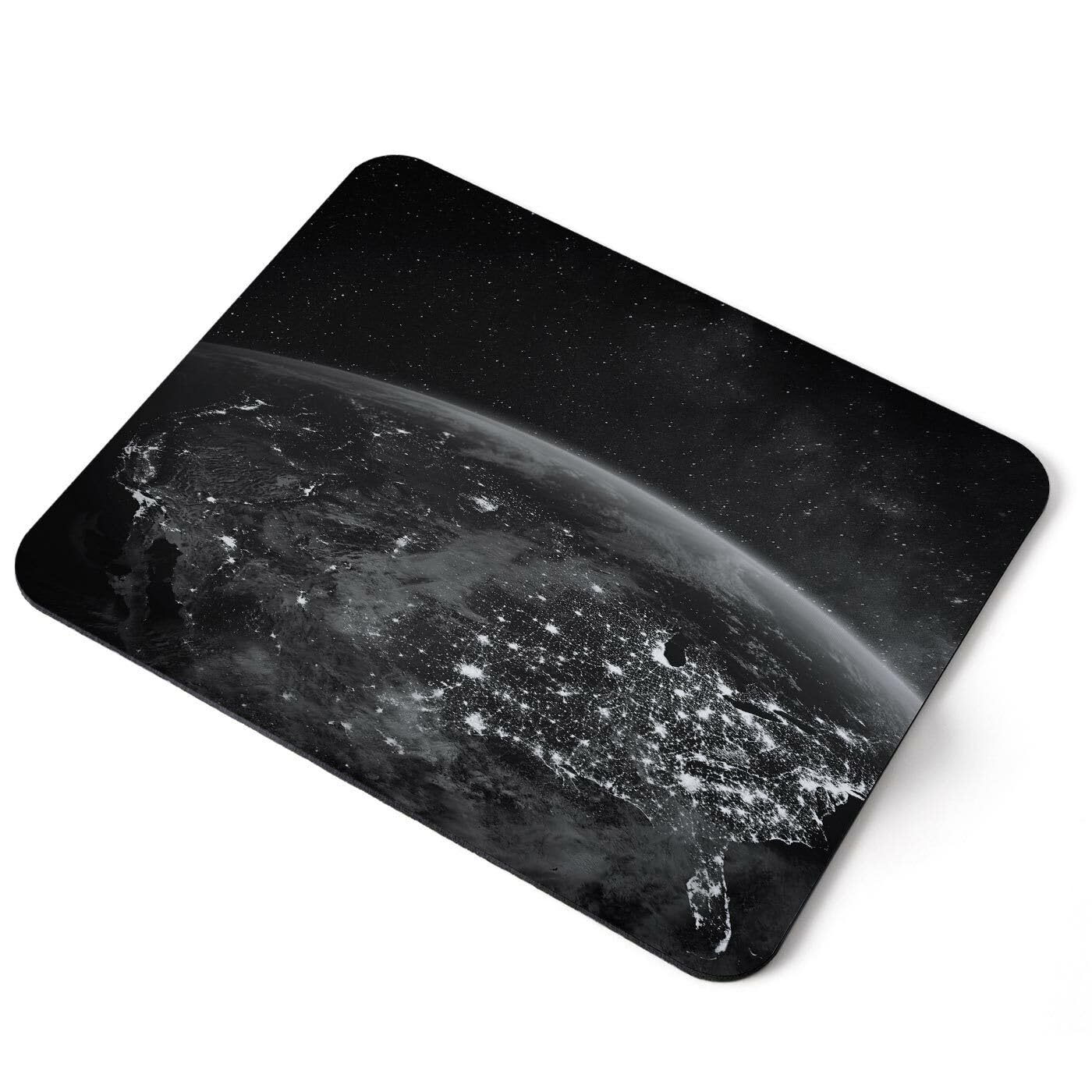 MIKKA ENTERPRISES Mouse Mat Pad - BW - USA East Coast America Earth Laptop PC Desk Office #38188 Printed Rubber Mouse pad, Home Office Use, Non Slip