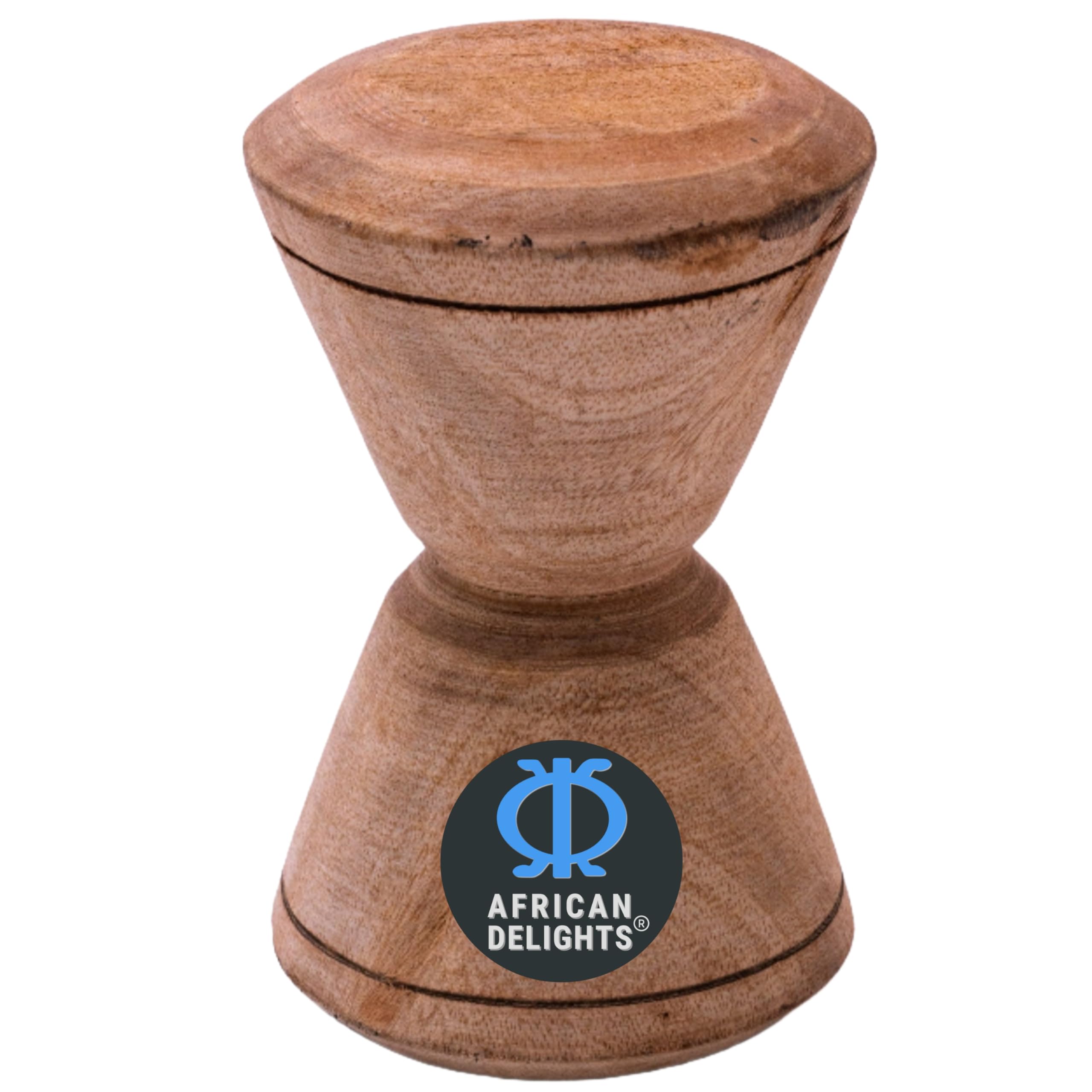 African Delights Handmade Tapoli - 5 Inch Large Wooden Grinder, Coconut Opener, Ergonomic Wooden Tapoli from Ghana, Easy Coconut Opener Tool (Tapoli Only)