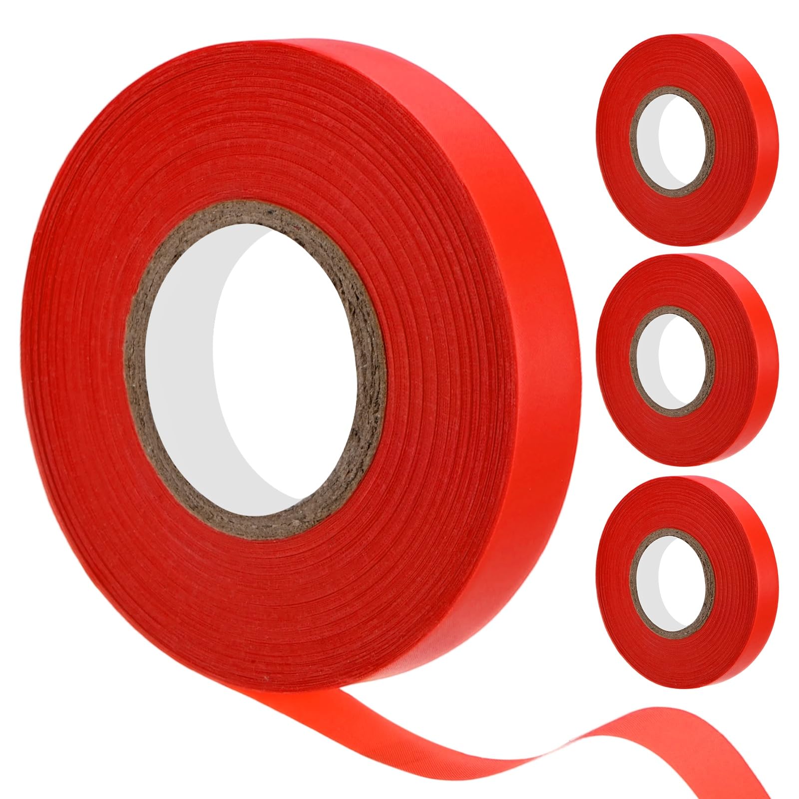 M METERXITY 8-Roll Stretchable Garden Tie Tape 2/5 Inch x 98 Feet PE Reusable Stretch Plant Tree Tape for Indoor Outdoor Patio Plant/Tree/Vegetables/Branches/Flowers Red