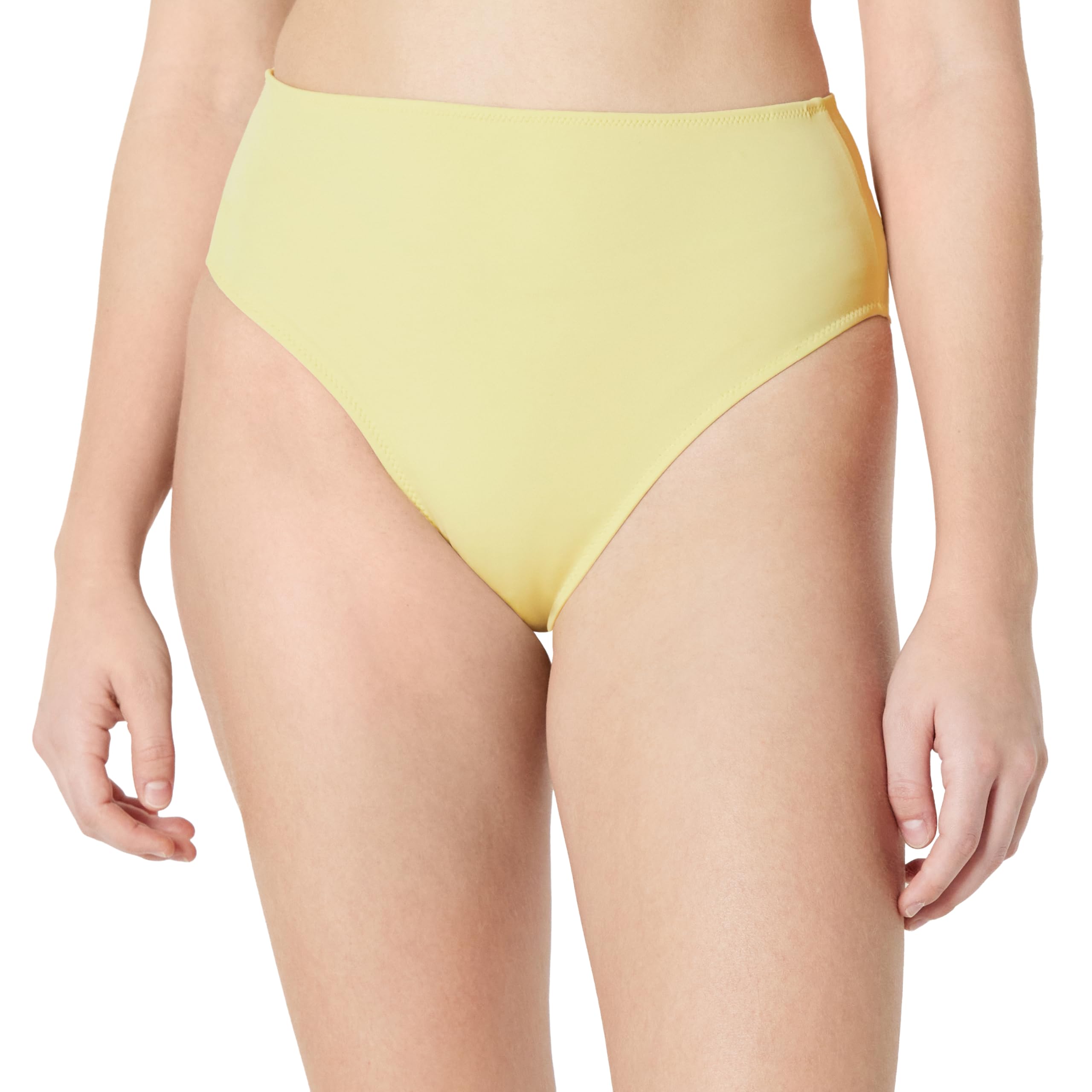 Amazon Essentials Women's High Waist High Leg Bikini Bottom, Light Yellow, 18