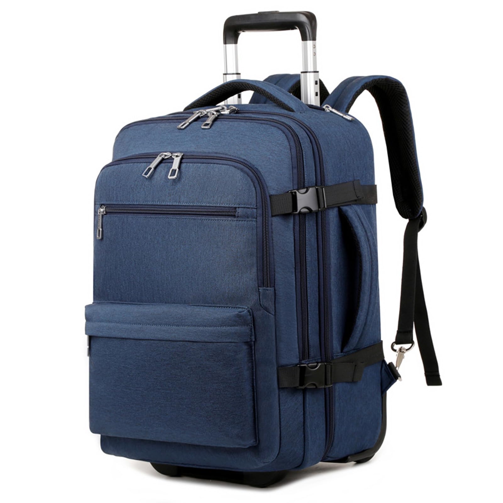 Mochila con Ruedas Adulto,Mochila Viaje Cabina Avion, Grande y Resistente, Compatible con Portátil de 16 Pulgadas, Ideal para Viajes, Trabajo y Escuela，Azul